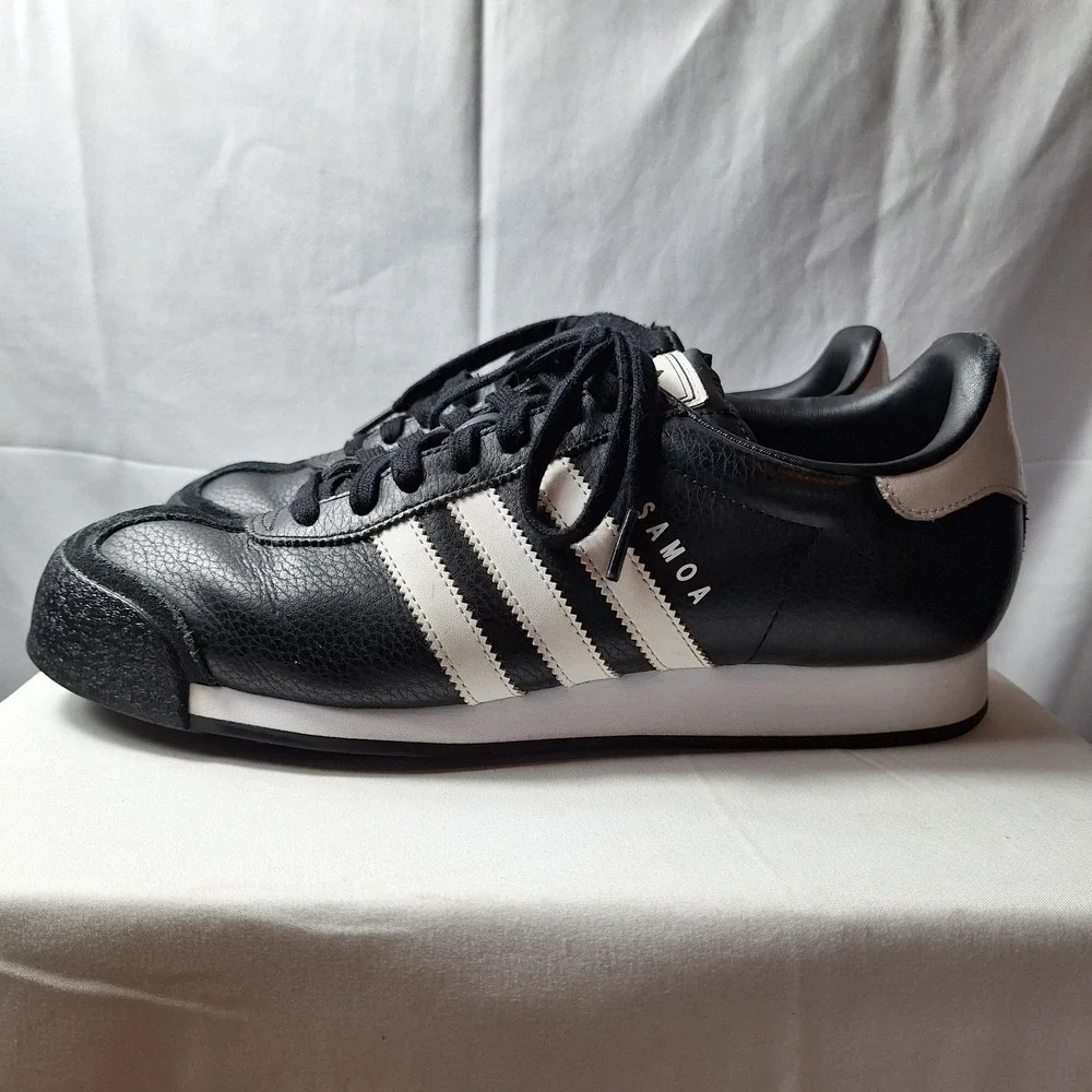 ADIDAS Originals Samoa Sneaker Men Sz 10 Black White Suede Toe Cap Retro 90s Y2K